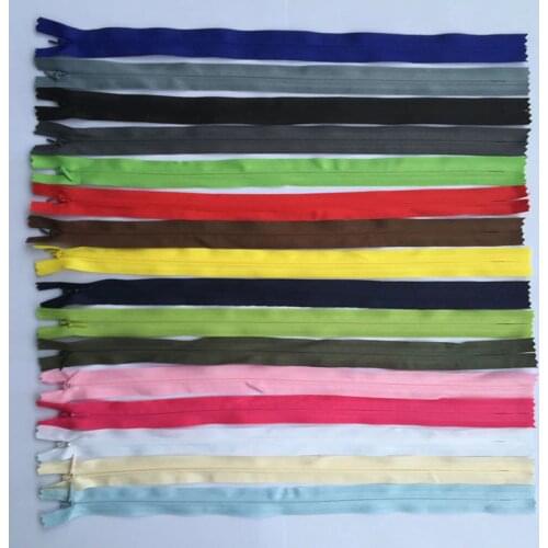8pcs Long Black White Grey Beige Blue Mix Colors Invisible Zippers DIY Nylon Coil Zipper 3# 28cm 35cm 40cm 45cm 50cm 55cm 60cm