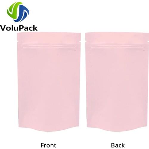 8.5x13cm (3.25x5") Matte Pink color ziplock packaging bag mylar aluminum foil stand up pouch for food power Party Storage Bag