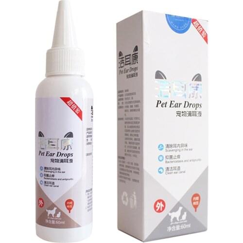 Cat and dog Ear Cleaner Pet Ear Drops for Infections Control Yeast Mites Removing Ear Mites And Ear Wax Relieve Itching