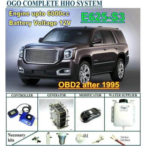 OGO Complete HHO system E625-S3 intelligent PWM controller CE&FCC dynamic EFIE chip upto 6000CC