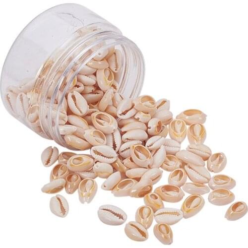 Pandahall 150pcs/box Natural Mixed Cowrie Shell Beads Oval Seashell Conch DIY Jewelry Making Necklaces Bracelets Accessories