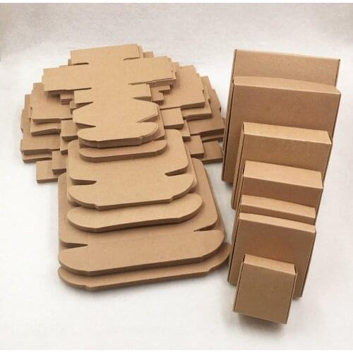 DIY Kraft Paper Gift Box For Wedding Favors Birthday Party Candy Cookies Christmas Party Gift Ideas Box Blank Cases 24Pcs/Lot