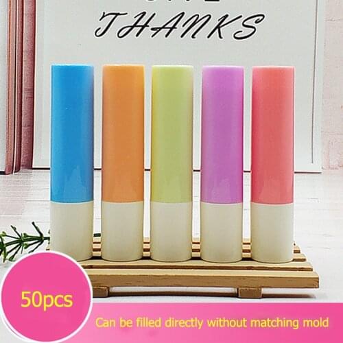 50PCS Empty Cosmetic Chapstick Lip Gloss Pipe Lipstick Balm Tube with Caps Container DIY Lip Gloss Packaging Boxes