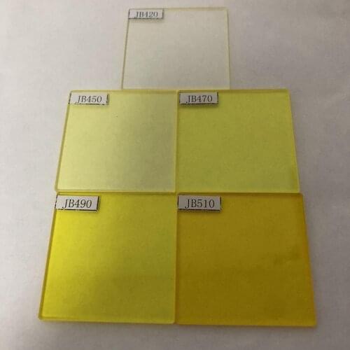 Size 50x50mm total 10pcs samples JB400 420 450 470 490 510 and CB535 550 565 580 color filters