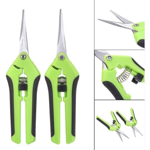 Stainless Garden Pruning Shears Elbow Straight Steel Fruit Picking Scissors Household Potted Trim Weed Branches Gardening Tools