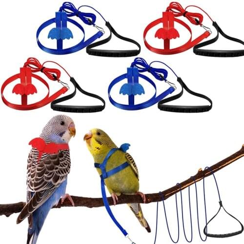 Parrot Bird Harness Leash Anti-bite Flying Training Rope Adjustable Outdoor Flying Rope Training Harness Nylon Rope Bird Clothes