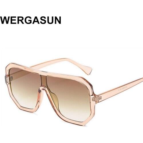WERGASUN Square Sunglasses Women Fashion Brand Oversized Sun Glasses Female Shades for Men Ladies Lunette Femme Oculos
