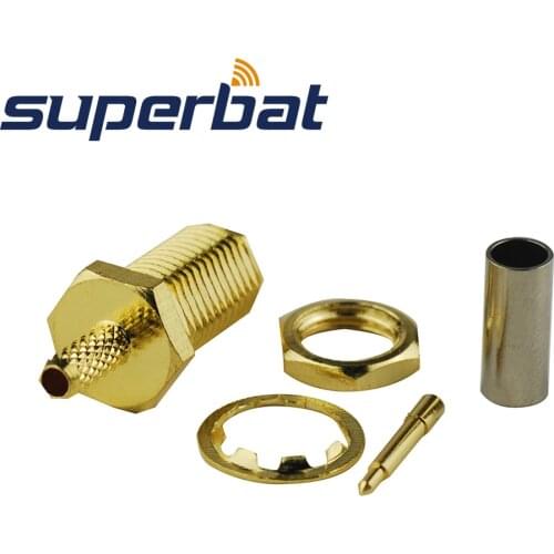Superbat 10pcs SMA Solder Plug Bulkhead RF Coaxial Connector for RG174 RG316 RG179 RG188 Cable