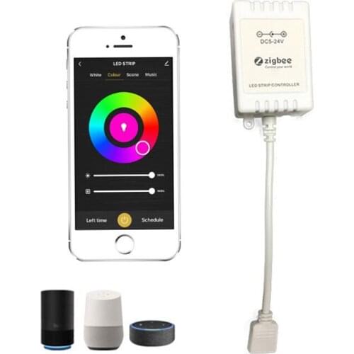 1Pc 5-24V Tuya Zigbee Light Strip Controller Mobile Phone APP Control Dimmer 60m Control Range Smart RGB Light Smart Controller