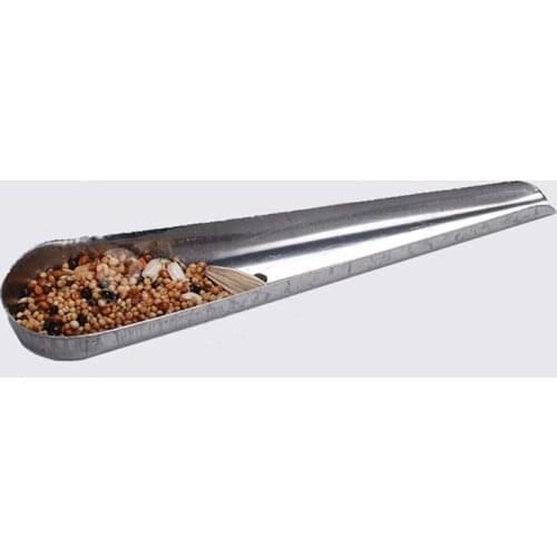 T84F Bird Pointed Seed Dispenser Feeding Spoon Stainless Steel Parrot Feeder Seed Container for Bird Peony Cockatiel Feeding