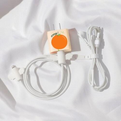 USB Cartoon Pattern Protector Sleeve Cable Protective Cover for Iphone 12/11promax18W/20W Cable Charger Protector Rope Winder