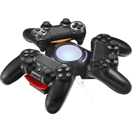 OSTENT LED Three Charger Dock Mount USB Charging Stand for Sony PS4 Wireless Controller