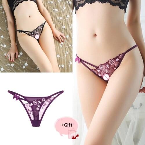 Women Sexy Panties Lace G-string Thongs Sexy Panties Transparent embroidery Erotic Underwear For women Couple Sexy Panties