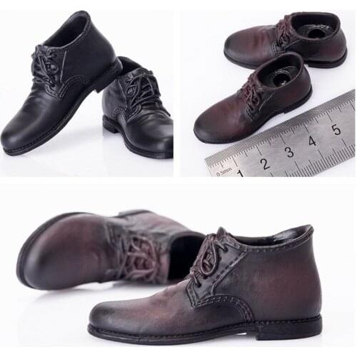 1:6th Scale High-top solid leather shoes Model For 12" Male Body Doll