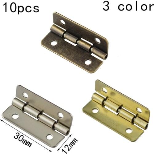 10pcs Antique Bronze/Silver/Gold Cabinet Hinge Jewelry Wood Boxes Luggage Furniture Connectors Hinges For Decoration Hardware