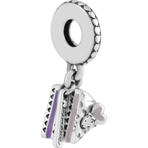 2018 Mothers Day Gifts Celebration Cake Dangle Charm, Mixed Enamel DIY Fits for Original Charms Bracelets 925 Sterling Silver