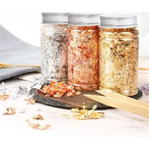 3g Imitation Gold Sliver Copper Foil Sequins Glitters Craft Leaf Flake Sheets Bulk Foil Paper For Gilding DIY Nail Art Decor