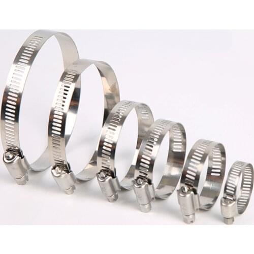 5pcs/Lot All Size Stainless Steel 304 Worm Drive High Qulity Hose Clamp - Fuel Pipe Tube Clips Water
