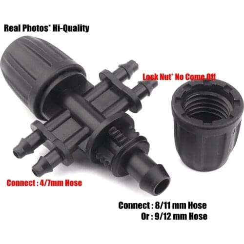50pcs 8/11 To 4/7mm 6-Way Irrigation Hose Connectors Garden Water Pipe Reducing Joints Gardening Bonsai Watering Kits Splitters