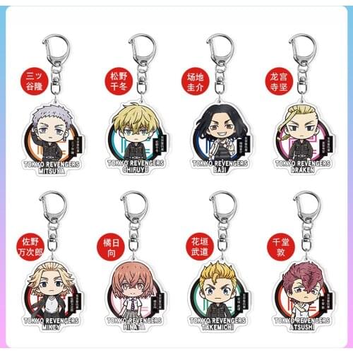 6~10cm Tokyo Revengers Anime Cosplay Keychain Animation Derivatives Manjiro Ken Takemichi Hinata Atsushi Chibi KawaiiBag Pendant