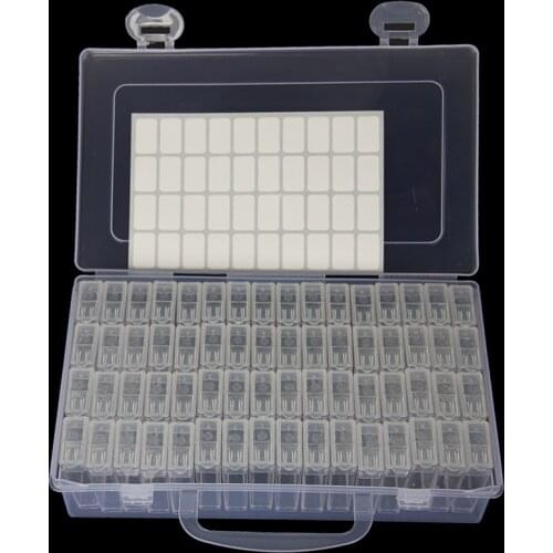 64 Girds Diamond Painting Tools Accessories Storage Box Beads Container Diamond Embroidery Stone Mosaic Convenience Box