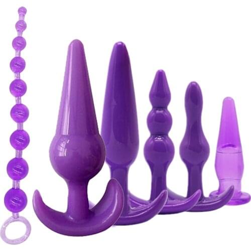 6pcs Anal Plug Combination Anal Bead Butt Plug Set Tail Anus Stimulator Sex Toys For Women Men Prostate Gay Sex Products