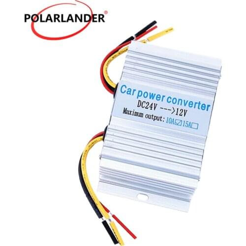 Car Inverter Aluminum Alloy Shell Buck Power Supply Portable Power Converter 10A 24V To 12V 180W Converter Car Transformer