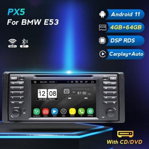 RDS DSP 4GB 1 Din Android 11 Car Multimedia Radio For BMW X5 E53 BMW E39 Stereo 5 Series Video Audio GPS Navigation Carplay SWC