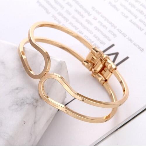 Bracelet jewelry opening bracelet girl pure copper wrist band cuff gold lady punk jewelry open brace