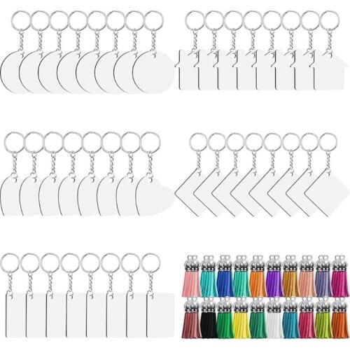 160Pcs Set Blank MDF Thermal Transfer Board Sublimation Printing Keyring Keychain for Heat Press Machine Creative Gift
