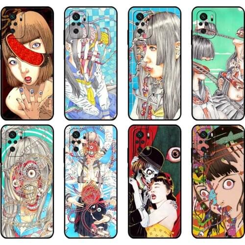 Black tpu Case For Xiaomi Redmi 9T Case Redmi Note 9T Note 10 Pro Case shintaro kago Horror cartoons