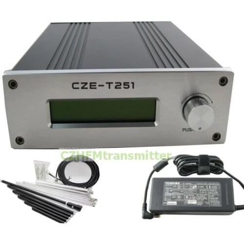 CZH CZE-T251 0-25W power adjustable Professional FM stereo broadcast transmitter +1/4 GP antenna kit
