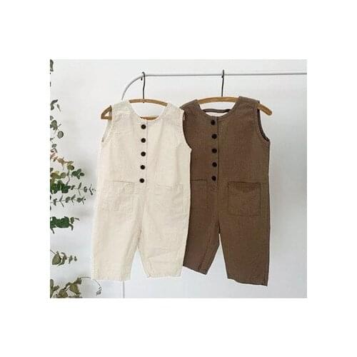 2 3 4 5 6 Y Kids Bodysuits Korean Casual Sleeveless Boys One-Pieces Summer Toddler Baby Clothing Fashion Pants Child Clothing