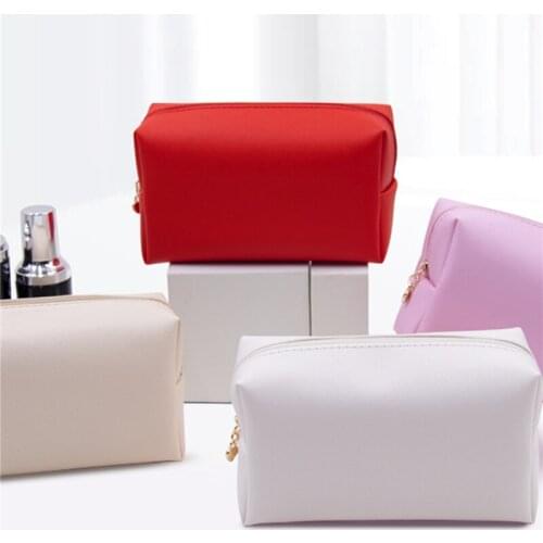 Girls Organizer PU Leather Cosmetic Bag Vintage Soft Toiletry Package Women Travel Makeup Bags Lipstick Pouch Beauty Case