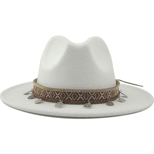 Pragmapism Men Women Wide Brim Felt Jazz Fedora Hats British Style Trilby Party Formal Panama Cap Dress Hats Top Hat Fedoras