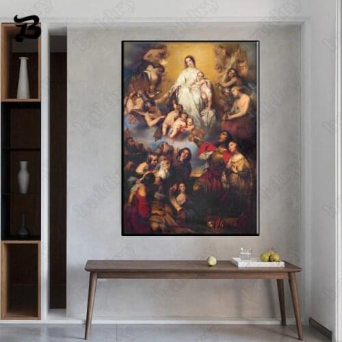 Christian Canvas Painting Virgin Mary Wall Art Pictures Home Decoration Canvas Posters and Prints Religion for Living Room Decor