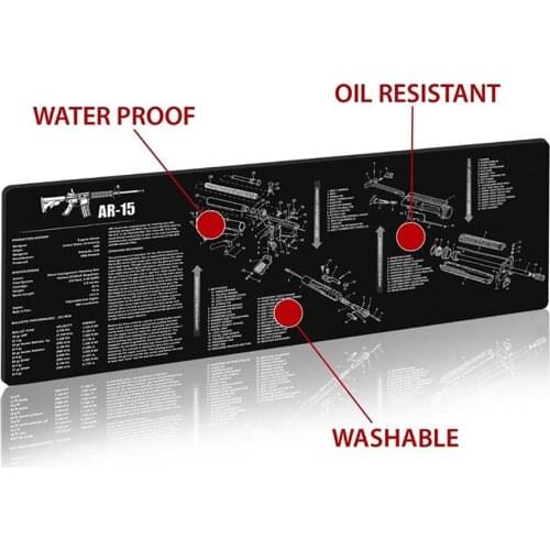 12x36inch Gun Cleaning Bench Mat with Parts Diagram for AR15 AK47 Remington 870