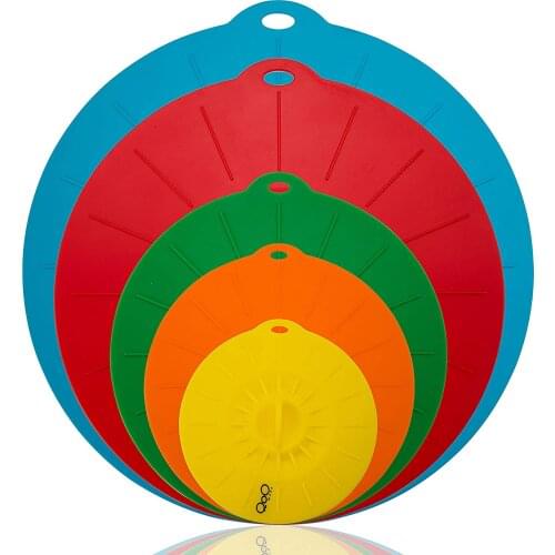 5 pcs BPA Free Silicone Suction Lids Food Covers Microwave Mugs Pots Bowls Lids Pan Pot Caps Cover Kitchen Cookware Accessories