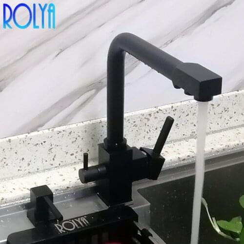 2020 Wholesale Square Style 3 Way Kitchen Faucet Chrome/Black