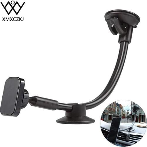 Magnetic Windshield Sucker Car Phone Holder For iPhone X 11 Pro Long Arm Holder For Phone In Car Smartphone Stand For Xiaomi 9