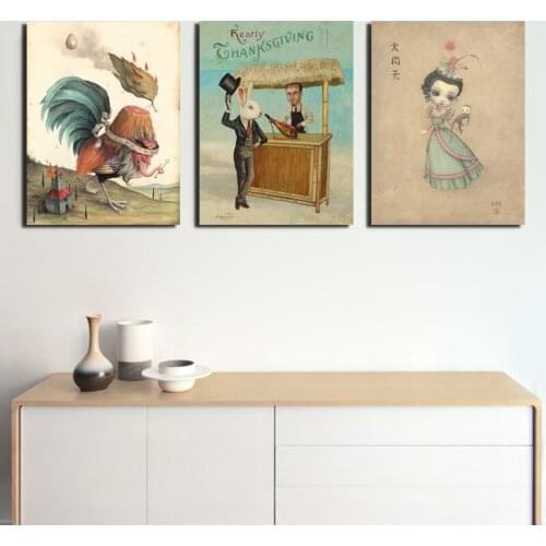 Marion Peck The Woods Cat Paintings Creepy Art Prints Picture Modular Paintings For Living Room Poster On The Wall Home Decor