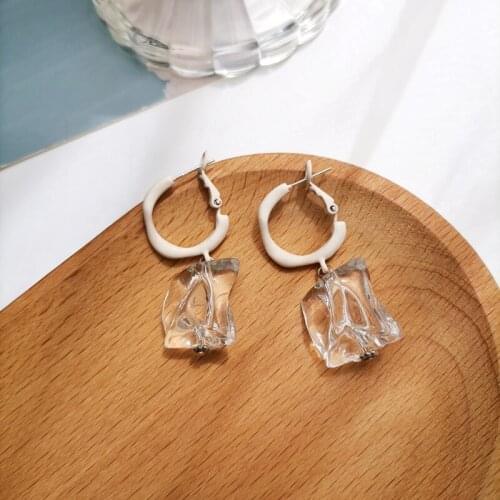 Mihan S925 needle Fashion Jewelry Transparent Resin Earrings Popular Design Geometric Earrings For Women Girl Gifts Wholesale