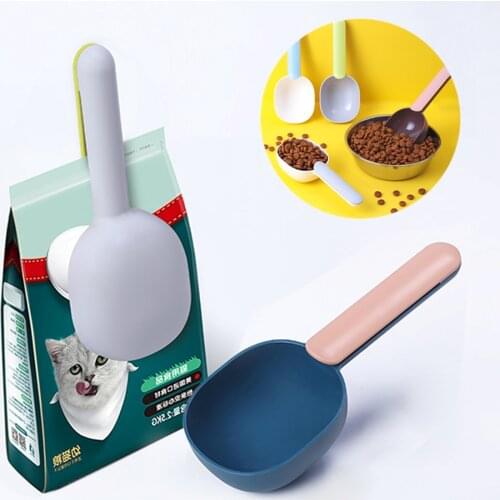 Multi-function Pet Cat Dog Food Shovel Feeding Scoop Spoon with Sealing Bag Clip Dog Measuring Clip Cup Scoop Spoon Pet Supplies