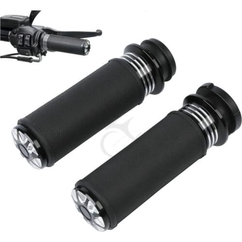 Black Electric Burst Hand Grips 1" For Harley Davidson Sportster Touring FLHX Dyna Custom Softail Slim Fat Boy