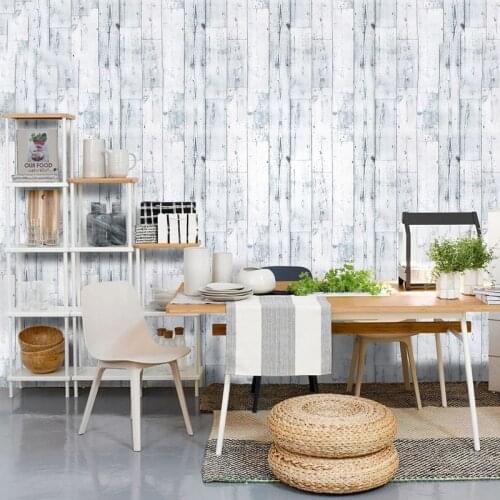 Nordic 3D Wood Grain Retro Waterproof Wallpaper Peel and Stick Living Room Sofa TV Background Wall Sticker Self Adhesive PVC