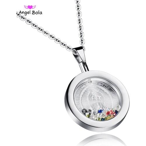 Trendy Virgin Mary Pendant Necklaces for Unisex 316L Stainless Steel Colorful Sexy Collarbone Necklace Vintage Jewelry
