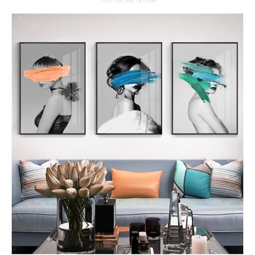 Simple modern Fashion Woman model butterfly Scandinavian Nordic style decor Picture Canvas Wall Art Poster Unframed Painting