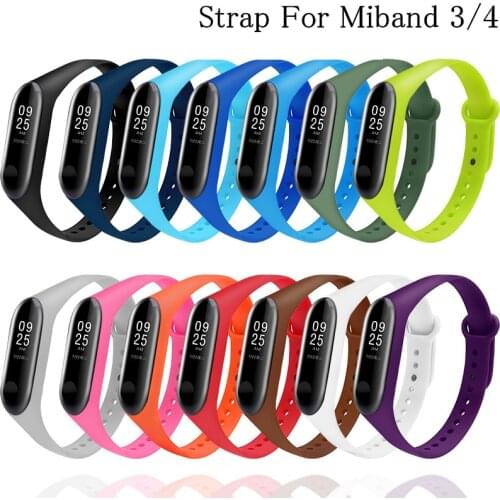 Bracelet for Mi Band 3 4 Sport Strap Watch Silicone Wrist Strap Replacement For xiaomi mi band 3 4 Bracelet Miband 4 3 Strap