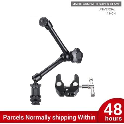 11 Inch Adjustable Friction Articulating Magic Arm+Super Crab Clamp for DSLR LCD Monitor LED Flash Light Camera Accessories