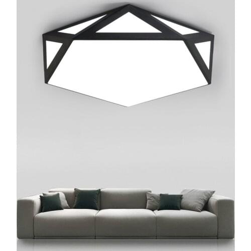 Modern wrought iron hollow art LED ceiling lamp black & white lights for living room bedroom study hotel room